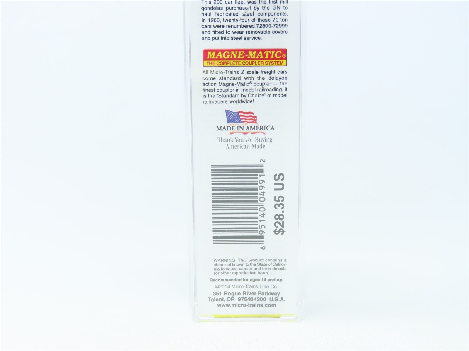 Z Scale Micro-Trains MTL #52244460 GN Great Northern 50' Gondola - Weathered