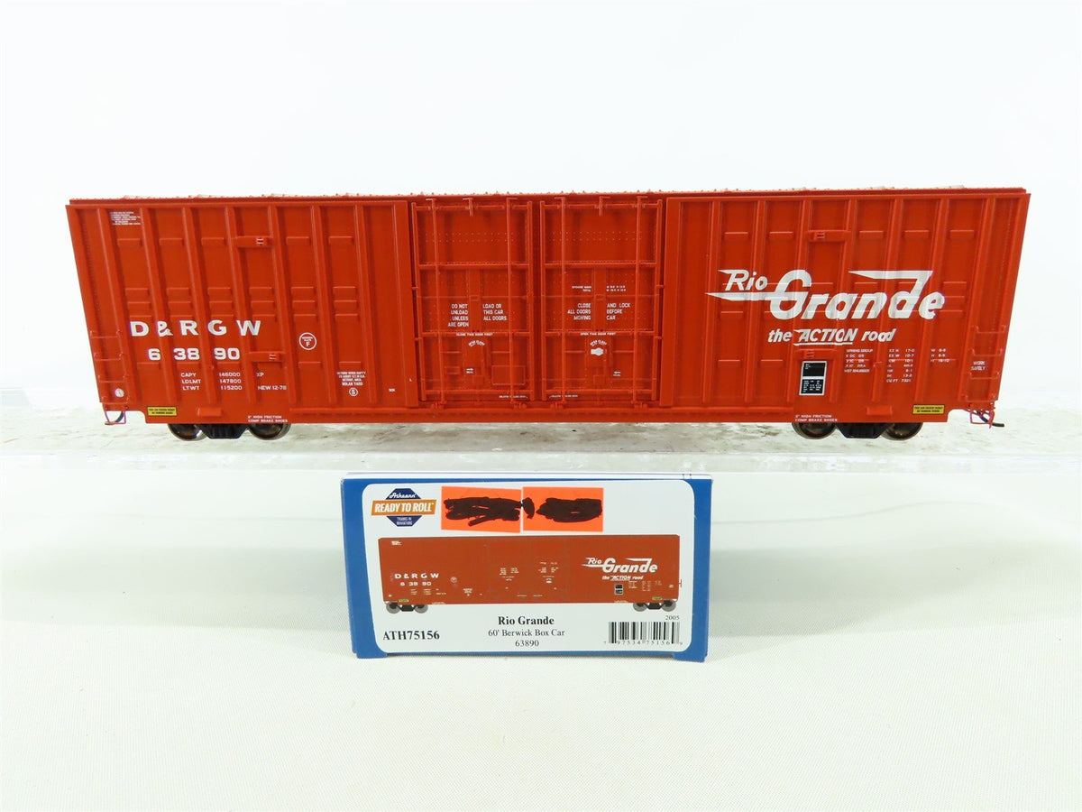 HO Scale Athearn ATH75156 D&amp;RGW Rio Grande 60&#39; Berwick Box Car #63890