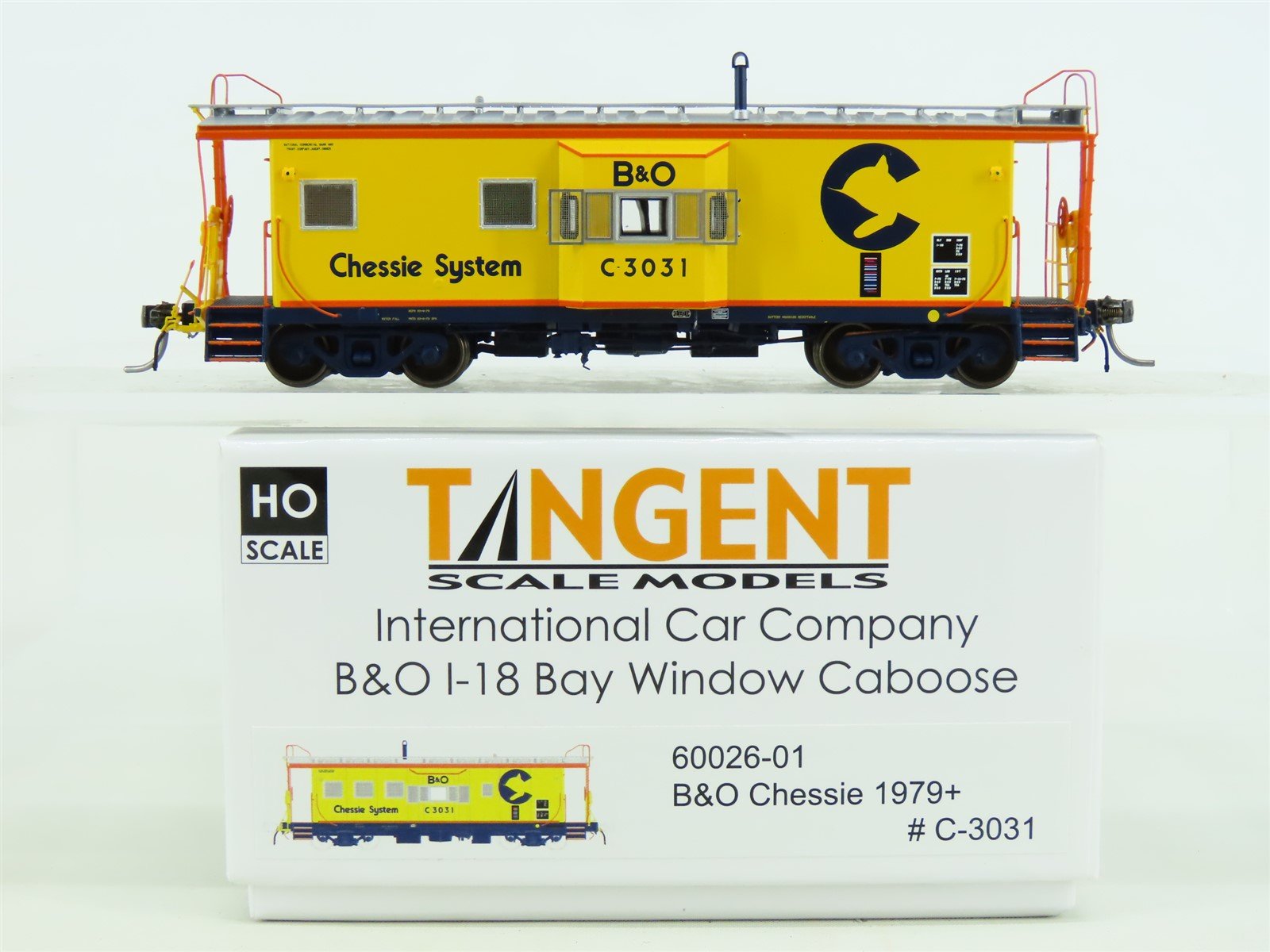 HO Scale Tangent #60026-01 B&O Chessie System Bay Window Caboose #C3031
