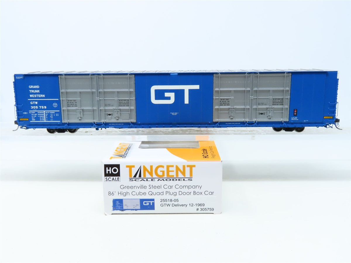 HO Scale Tangent 25518-05 GTW Grand Trunk Western 86&#39; High Cube Box Car #305759