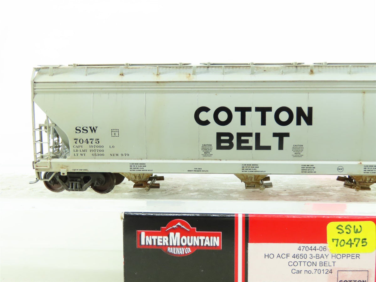 HO InterMountain 47044-06 SSW Cotton Belt 3-Bay Hopper #70475 Custom Weathered