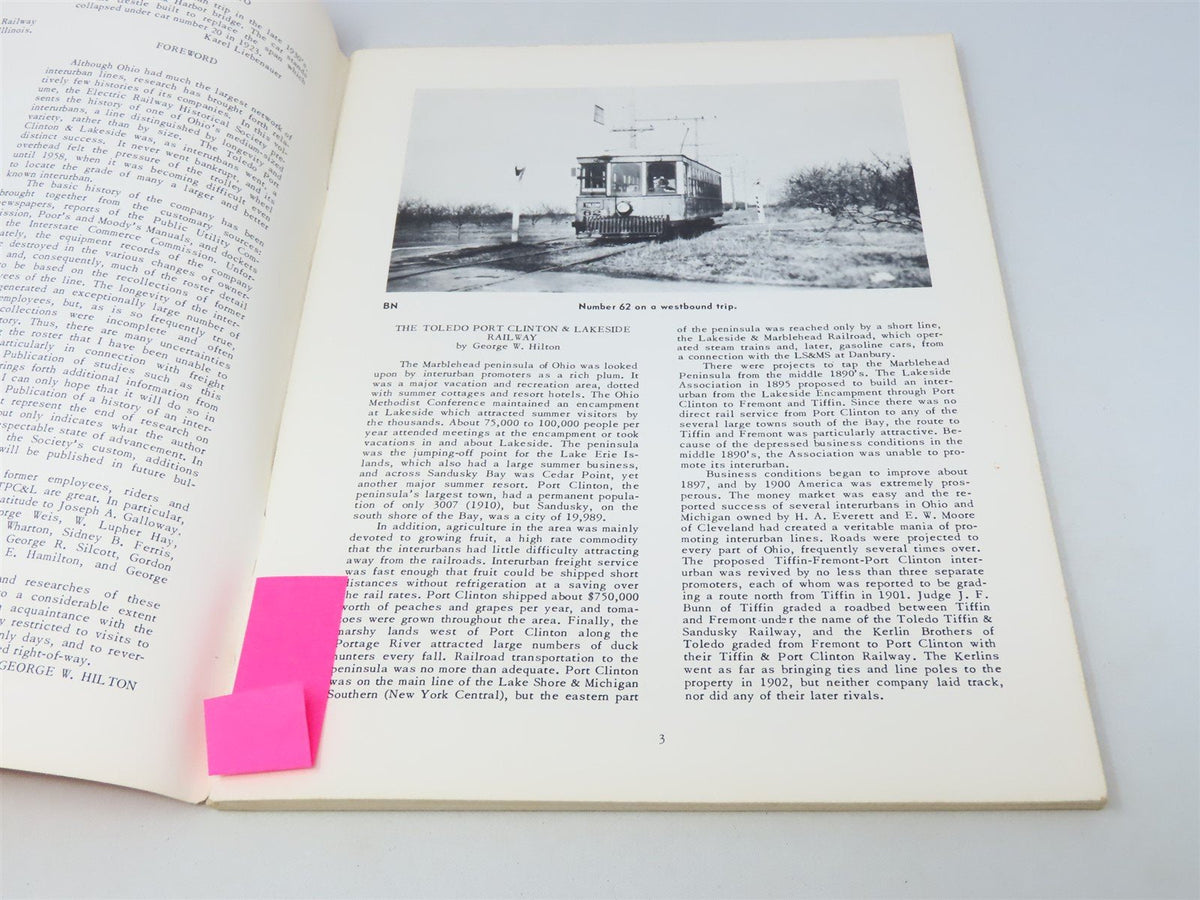 The Toledo, Port Clinton &amp; Lakeside Railway by George W Hilton ©1964 SC Book