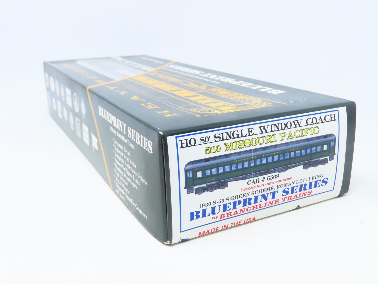 HO Branchline Blueprint Series Kit 5110 MP Missouri Pacific 80' Coach Passenger