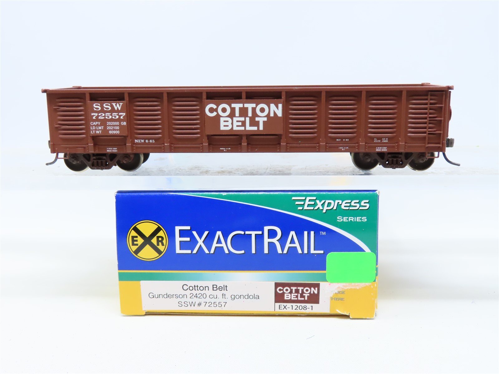 HO ExactRail Express Series #EX-1208-1 SSW Cotton Belt Gondola #72557 - Custom