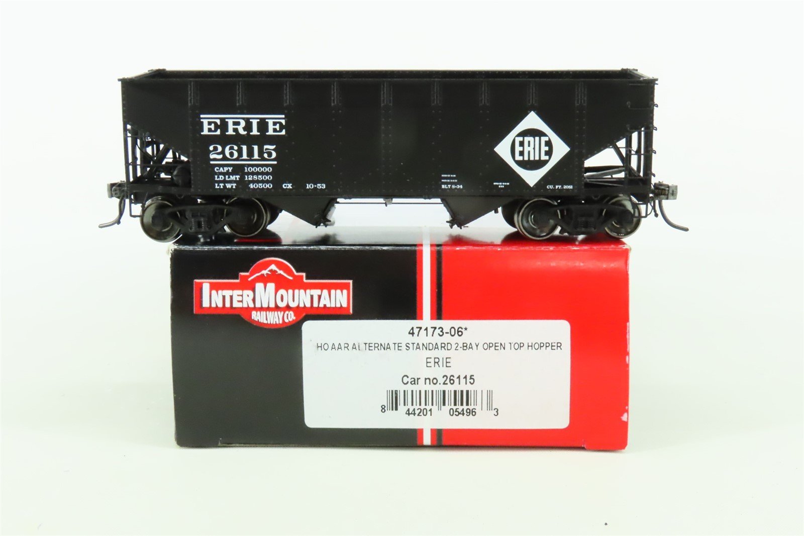 HO Scale InterMountain 47173-06 ERIE Railroad 2-Bay Open Hopper #26115