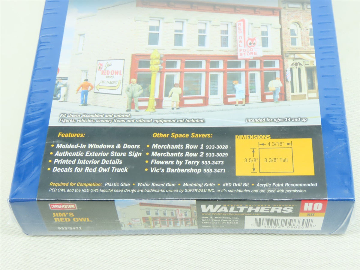 HO 1/87 Scale Walthers Cornerstone Kit #933-3472 Jim&#39;s Red Owl - Sealed