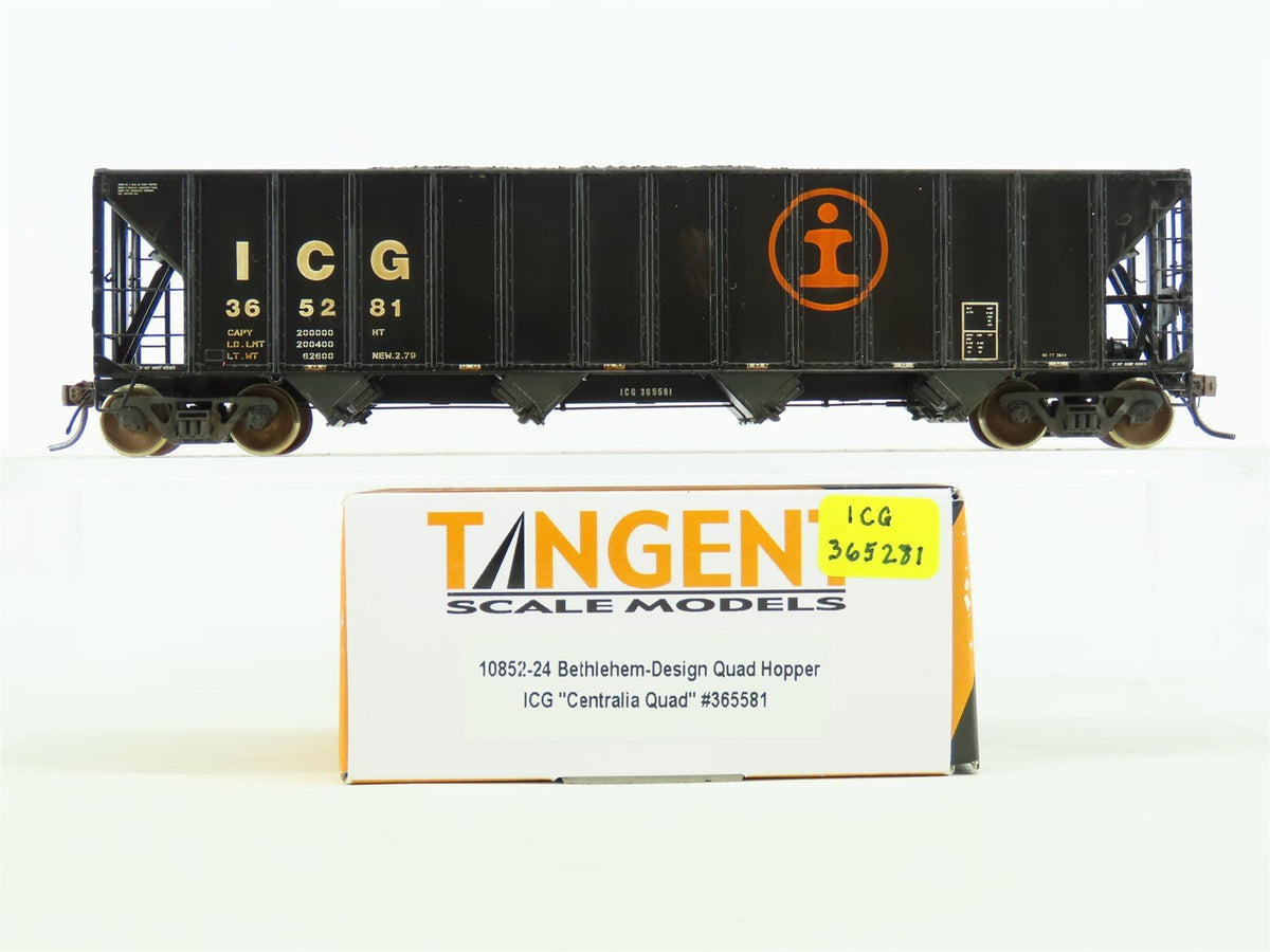 HO Tangent #10852-24 ICG Illinois Central Gulf 4-Bay Hopper #365281 - Custom