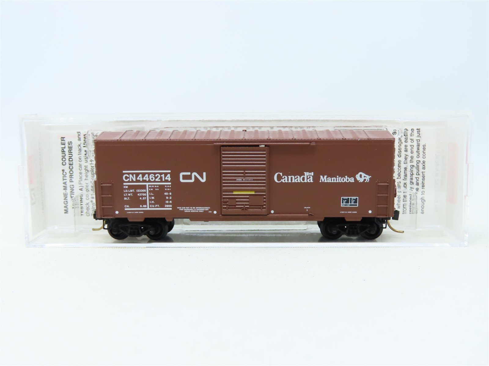 N Micro-Trains MTL #24280 CN Canadian National "Manitoba" 40' Box Car #446214