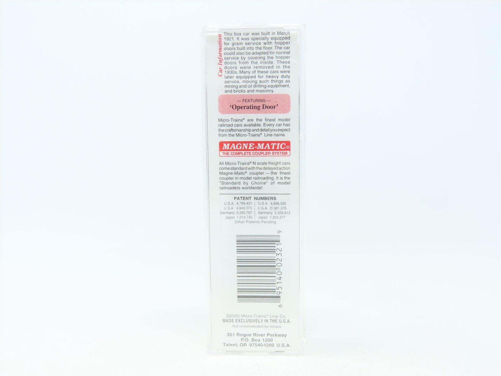 N Scale Micro-Trains MTL #28120 CP Canadian Pacific 40' Box Car #230100