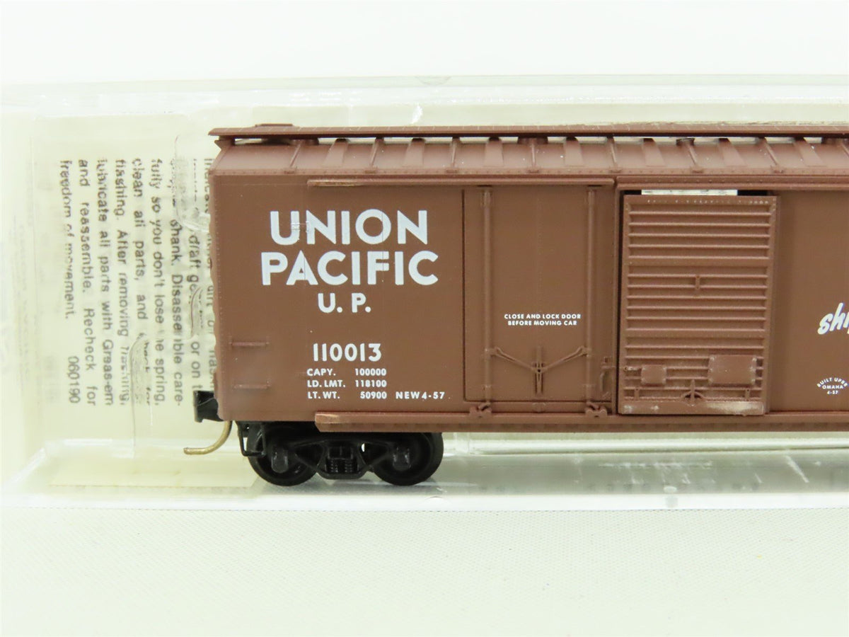 N Micro-Trains MTL 22030 UP Union Pacific &quot;Be Specific&quot; 40&#39; Box Car #110013