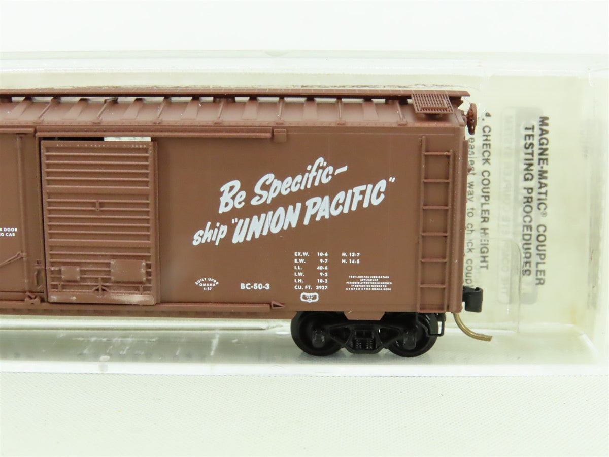 N Micro-Trains MTL 22030 UP Union Pacific &quot;Be Specific&quot; 40&#39; Box Car #110013