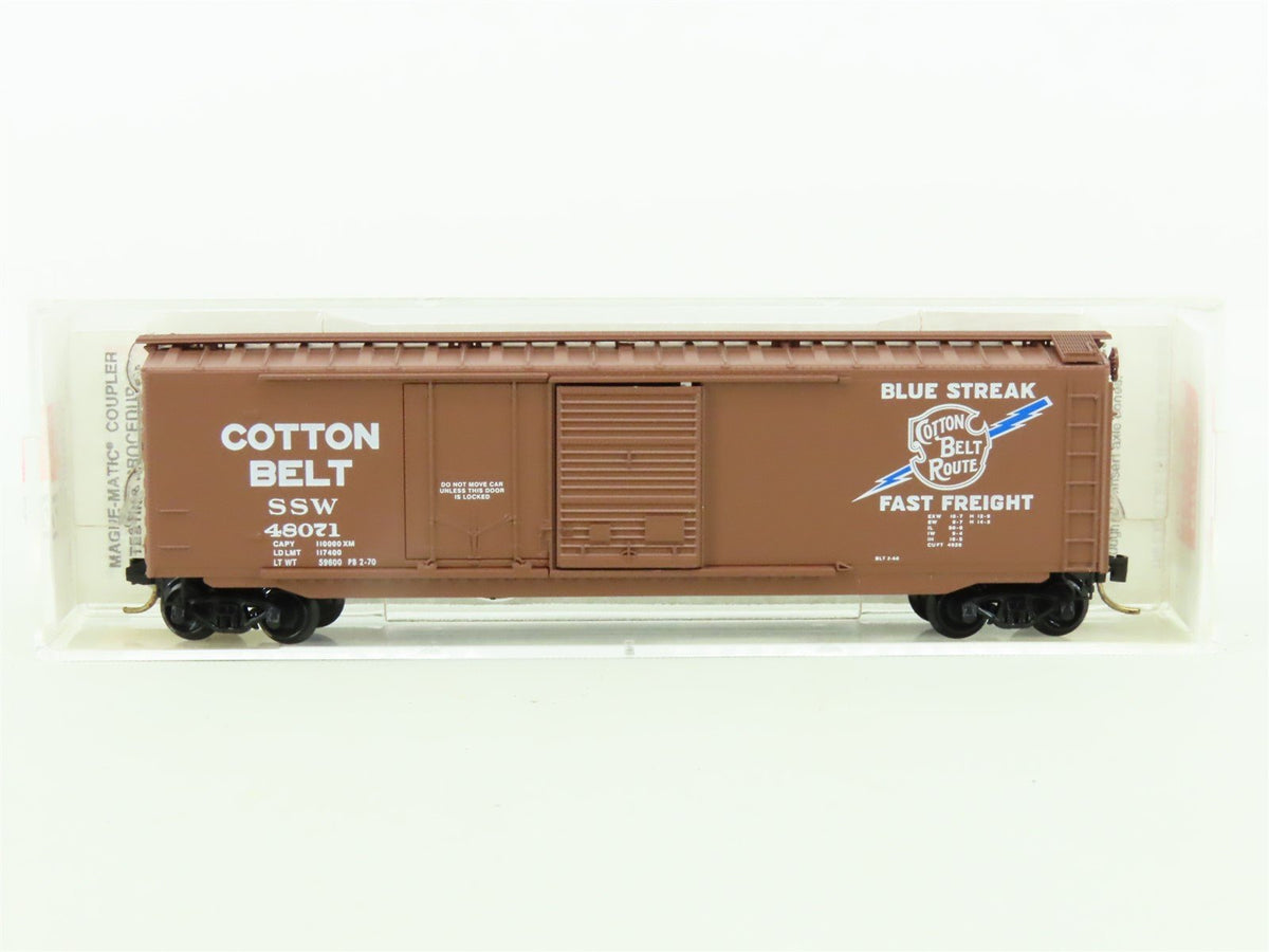 N Scale Micro-Trains MTL 33060 SSW Cotton Belt &quot;Blue Streak&quot; 50&#39; Box Car #48071