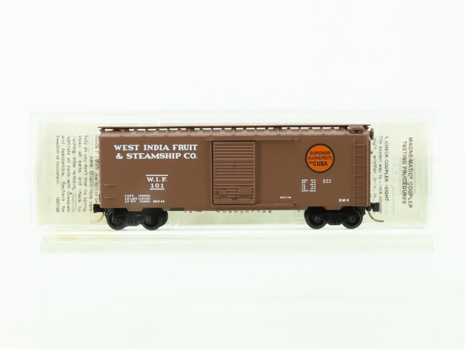 N Micro-Trains MTL 20630 WIF West India Fruit "All Rail to Cuba" Reefer #101