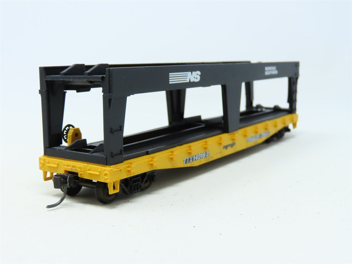 HO Athearn TTX Trailer Train NS Norfolk Southern 50&#39; Autoloader #140193 Upgraded