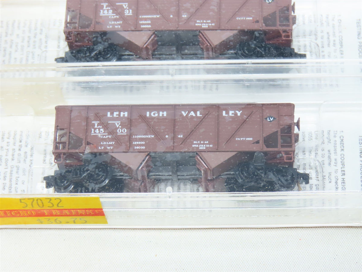 N Scale Micro-Trains MTL #57032 LV Lehigh Valley 2-Bay Open Hopper 3-Pk.- Sealed