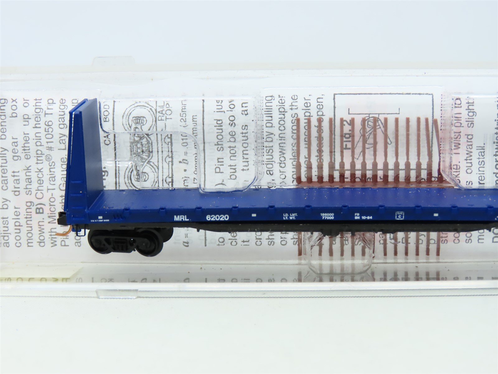N Scale Micro-Trains MTL #54110 MRL Montana Rail Link Bulkhead Flat Car #62020