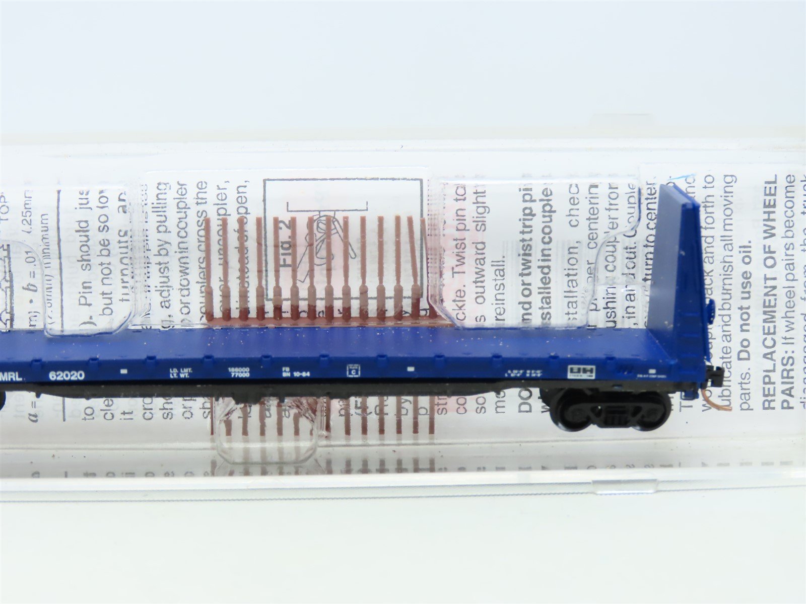 N Scale Micro-Trains MTL #54110 MRL Montana Rail Link Bulkhead Flat Car #62020