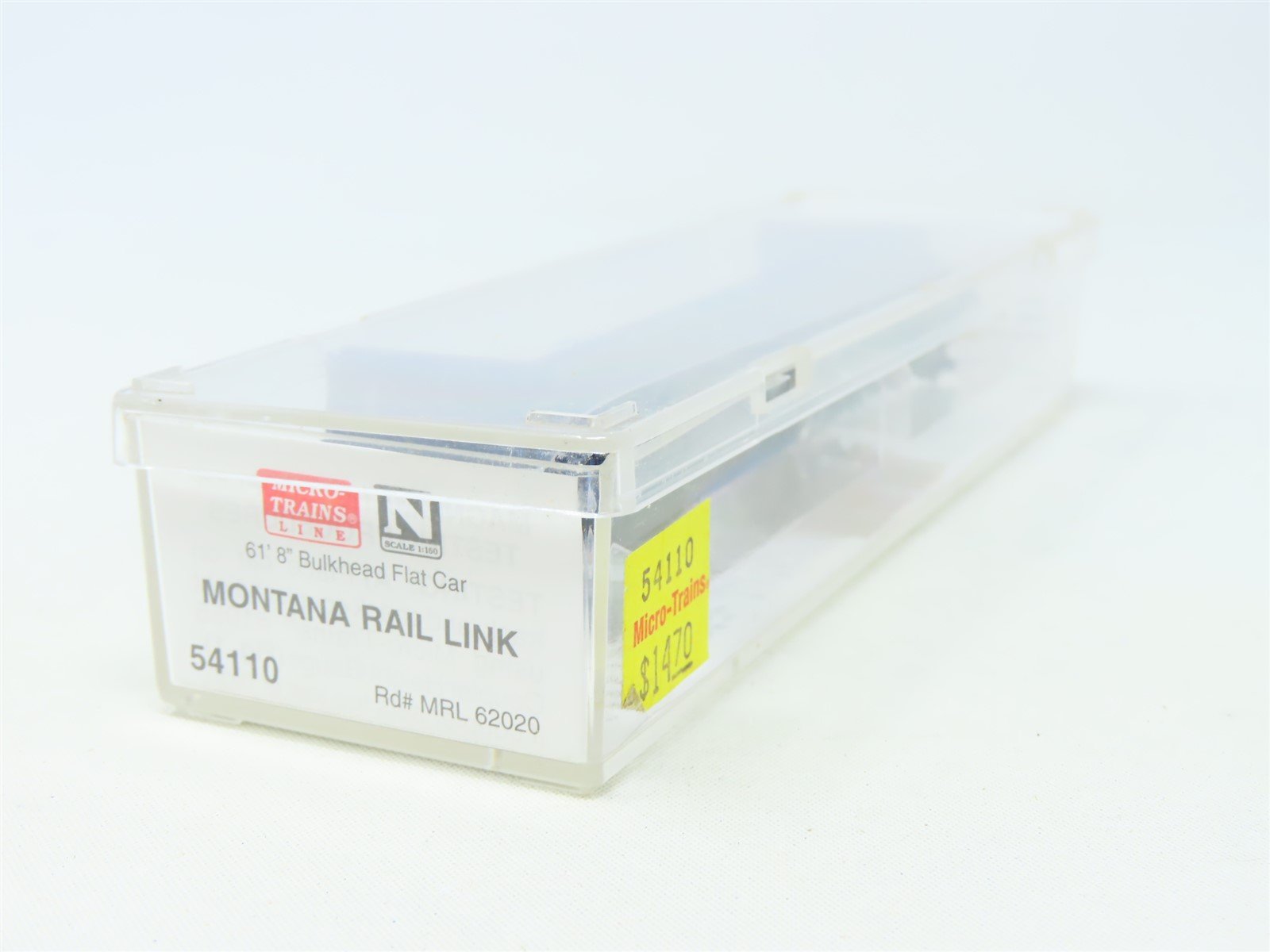 N Scale Micro-Trains MTL #54110 MRL Montana Rail Link Bulkhead Flat Car #62020