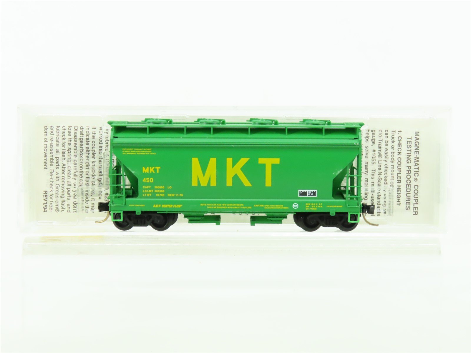 N Micro-Trains MTL 92040 MKT Missouri-Kansas-Texas 2-Bay Centerflow Hopper #450