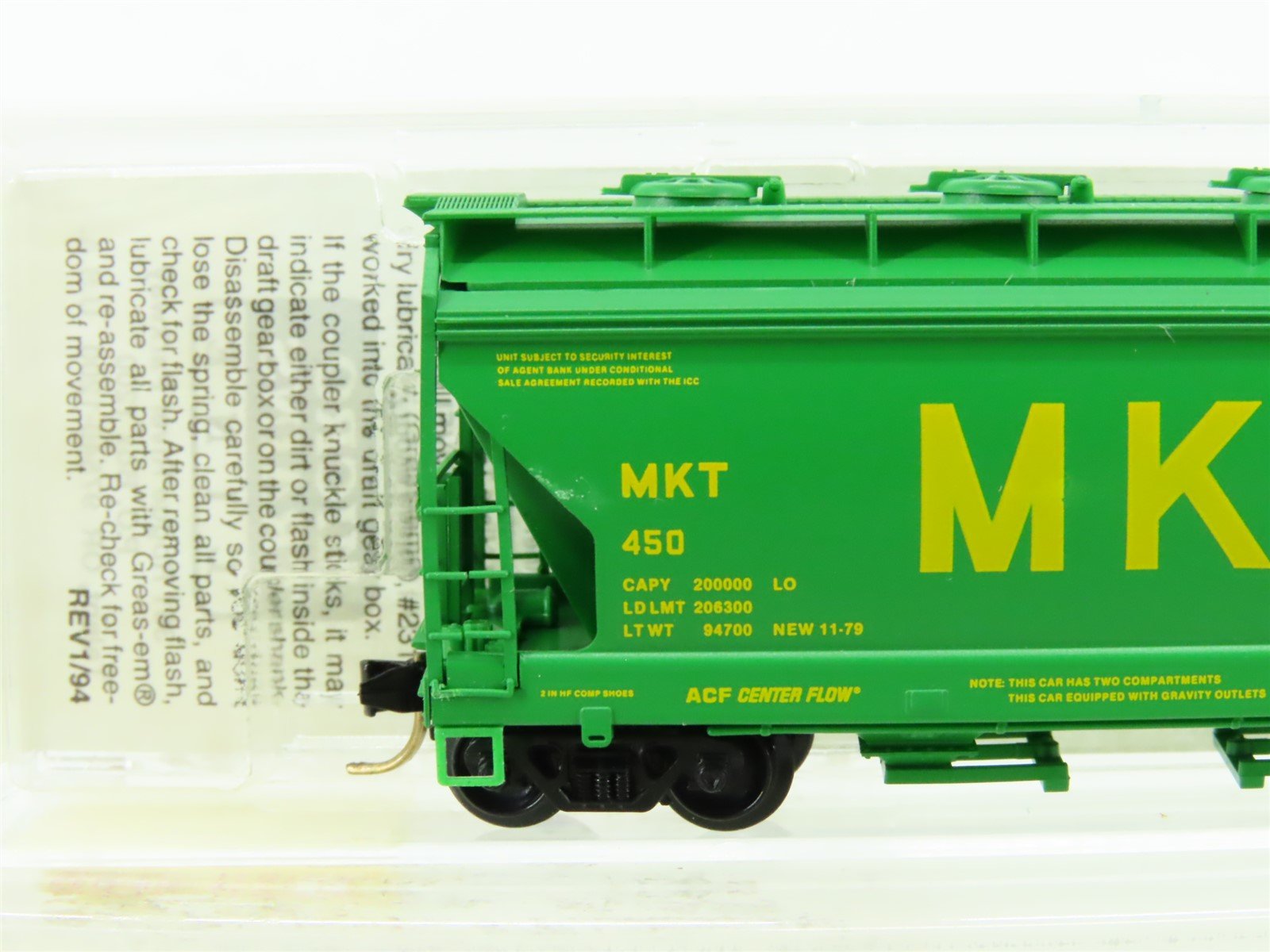 N Micro-Trains MTL 92040 MKT Missouri-Kansas-Texas 2-Bay Centerflow Hopper #450