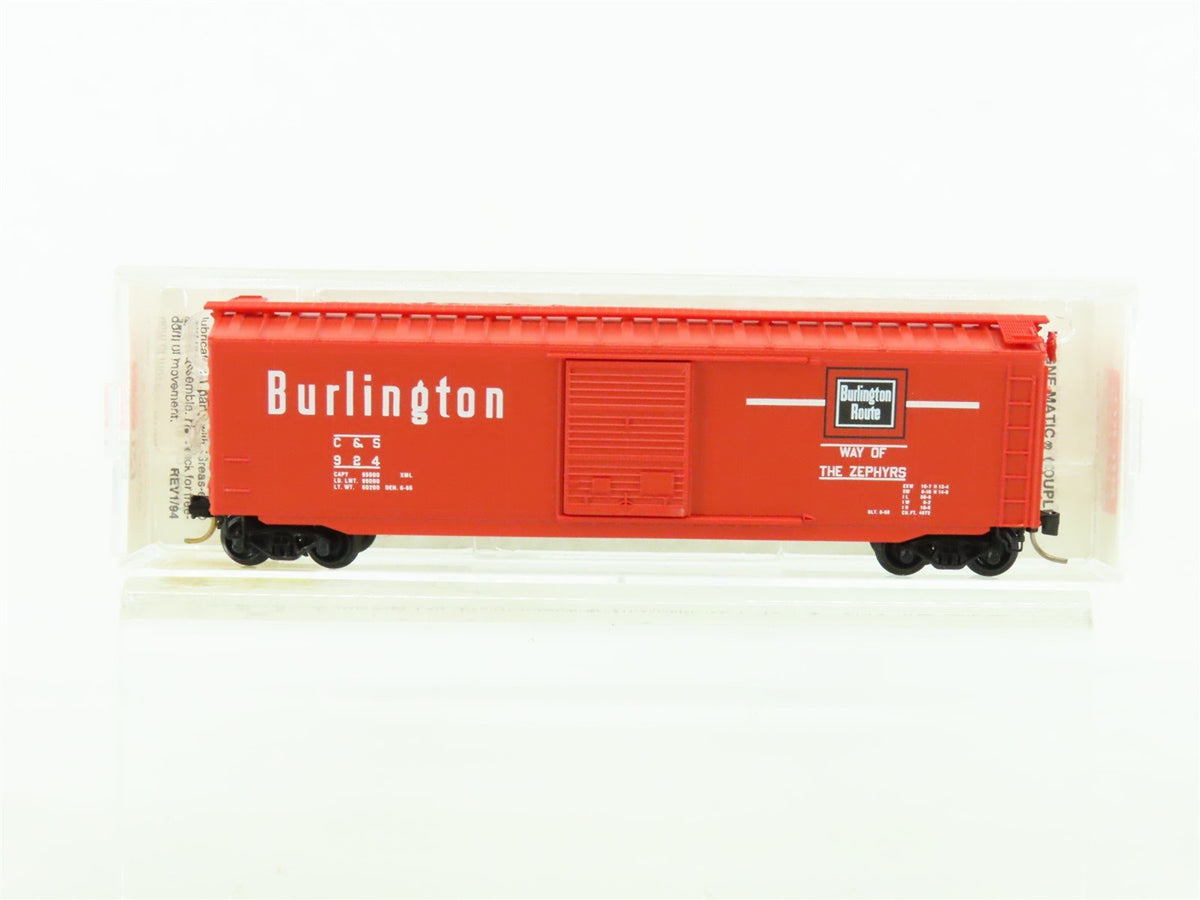 N Micro-Trains MTL 31260 C&amp;S CB&amp;Q Burlington Route 50&#39; Single Door Box Car #924