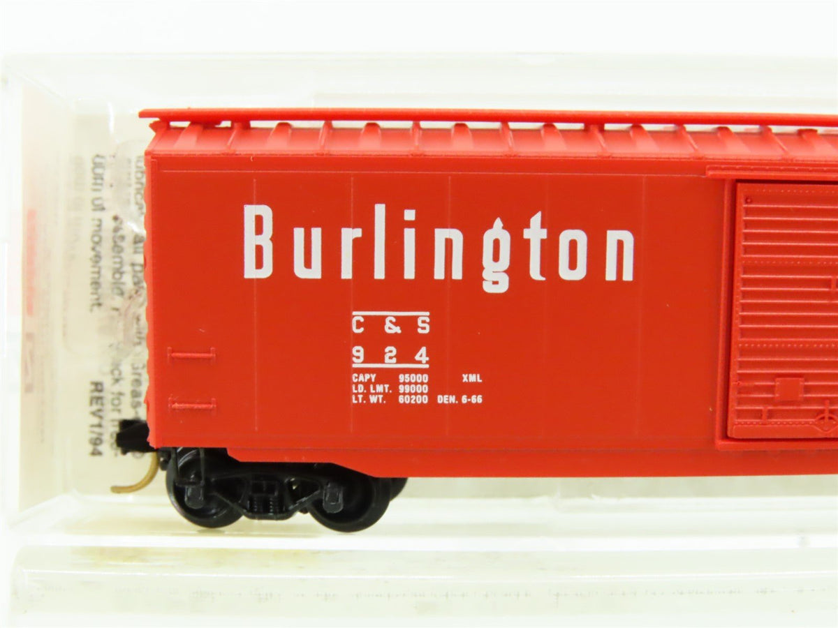 N Micro-Trains MTL 31260 C&amp;S CB&amp;Q Burlington Route 50&#39; Single Door Box Car #924