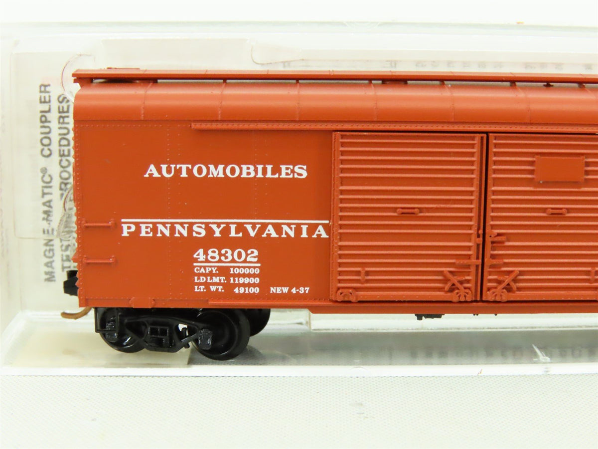 N Micro-Trains MTL 79010 PRR Pennsylvania 50&#39; Wagon Top Auto Box Car #48302