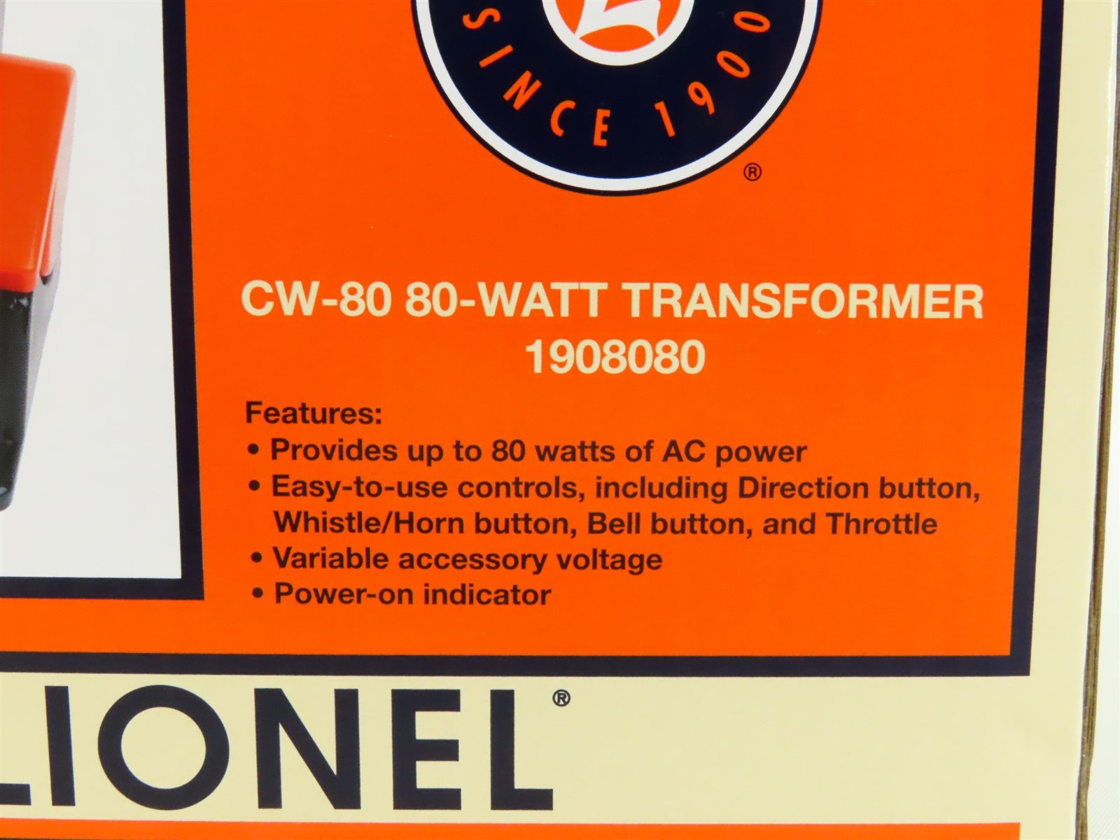 Lionel 1908080 CW-80 80-Watt AC Transformer/Controller