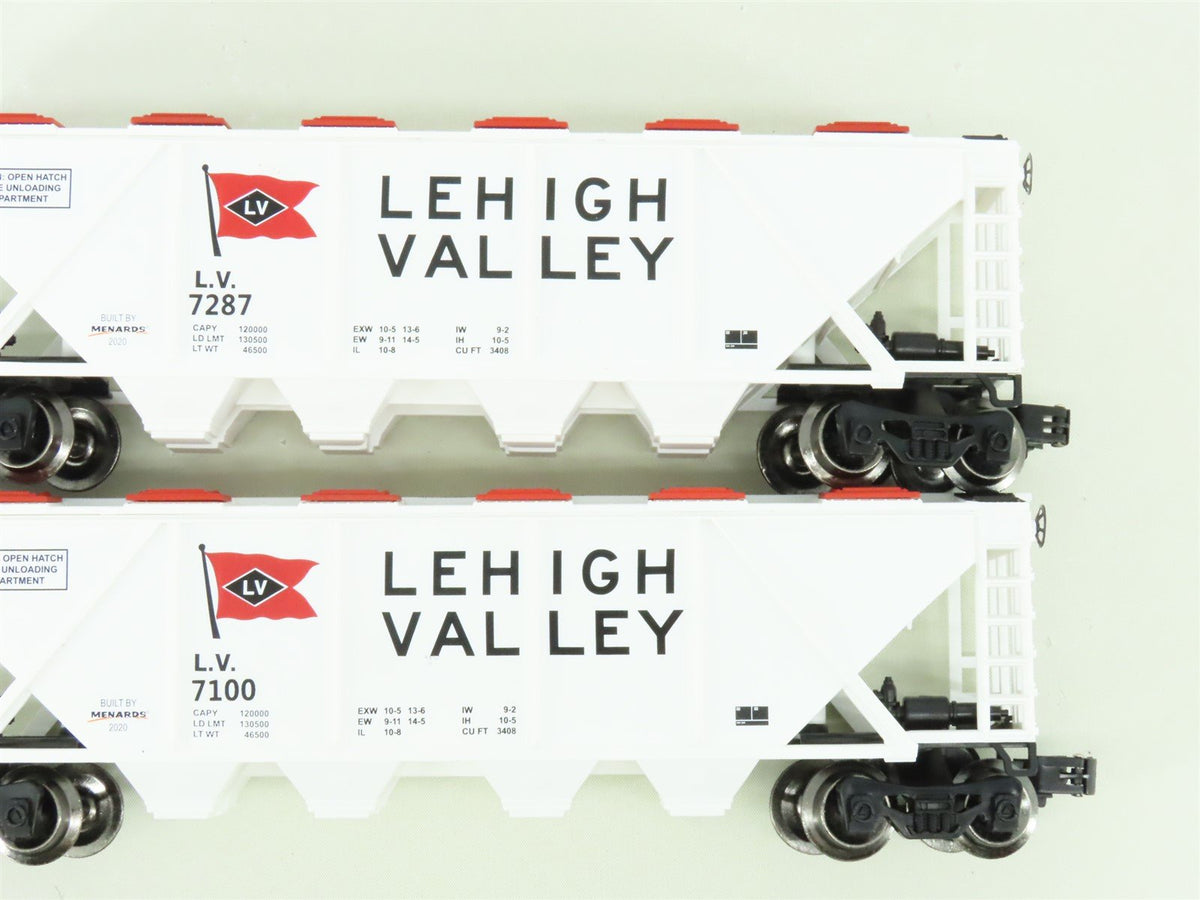 O Gauge 3-Rail Menards 279-6982 LV Lehigh Valley 4-Bay Covered Hoppers 6-Pack