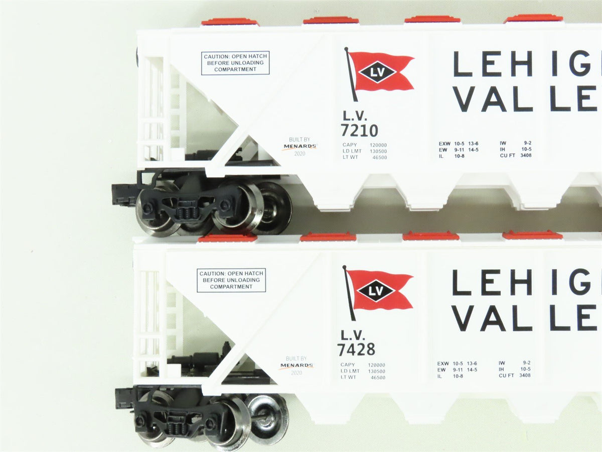 O Gauge 3-Rail Menards 279-6982 LV Lehigh Valley 4-Bay Covered Hoppers 6-Pack