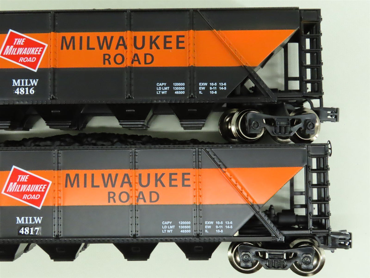 O Gauge 3-Rail Menards 279-8949 MILW Milwaukee Road 4-Bay Hoppers w/Load 6-Pack