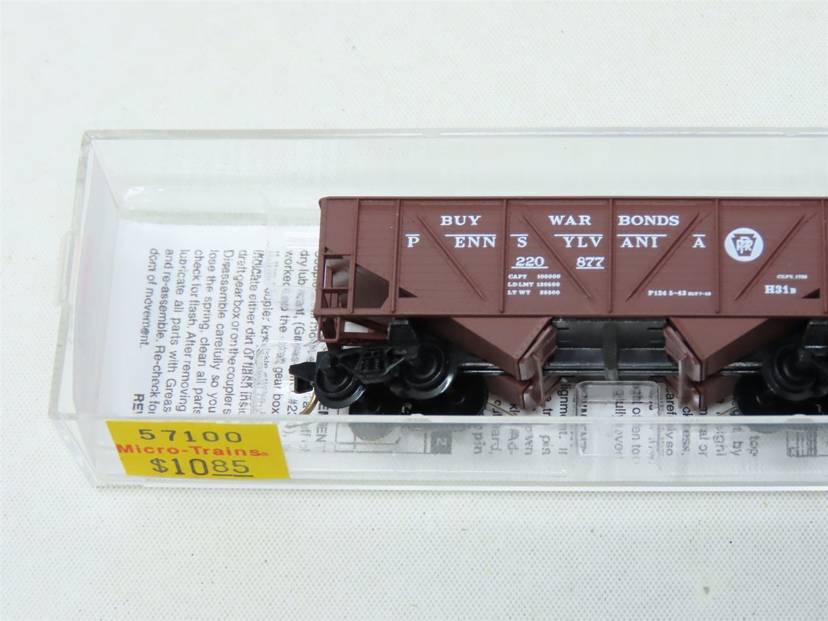 N Scale Micro-Trains MTL #57100 PRR &quot;Buy War Bonds: 2-Bay Open Hopper #220877