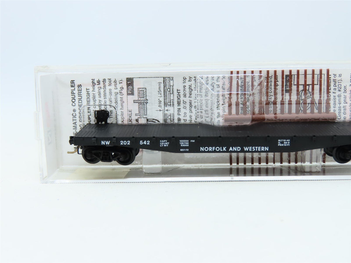 N Scale Micro-Trains MTL #45020 N&amp;W Norfolk &amp; Western 50&#39; Flat Car #202542