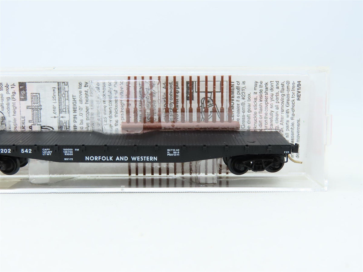 N Scale Micro-Trains MTL #45020 N&amp;W Norfolk &amp; Western 50&#39; Flat Car #202542