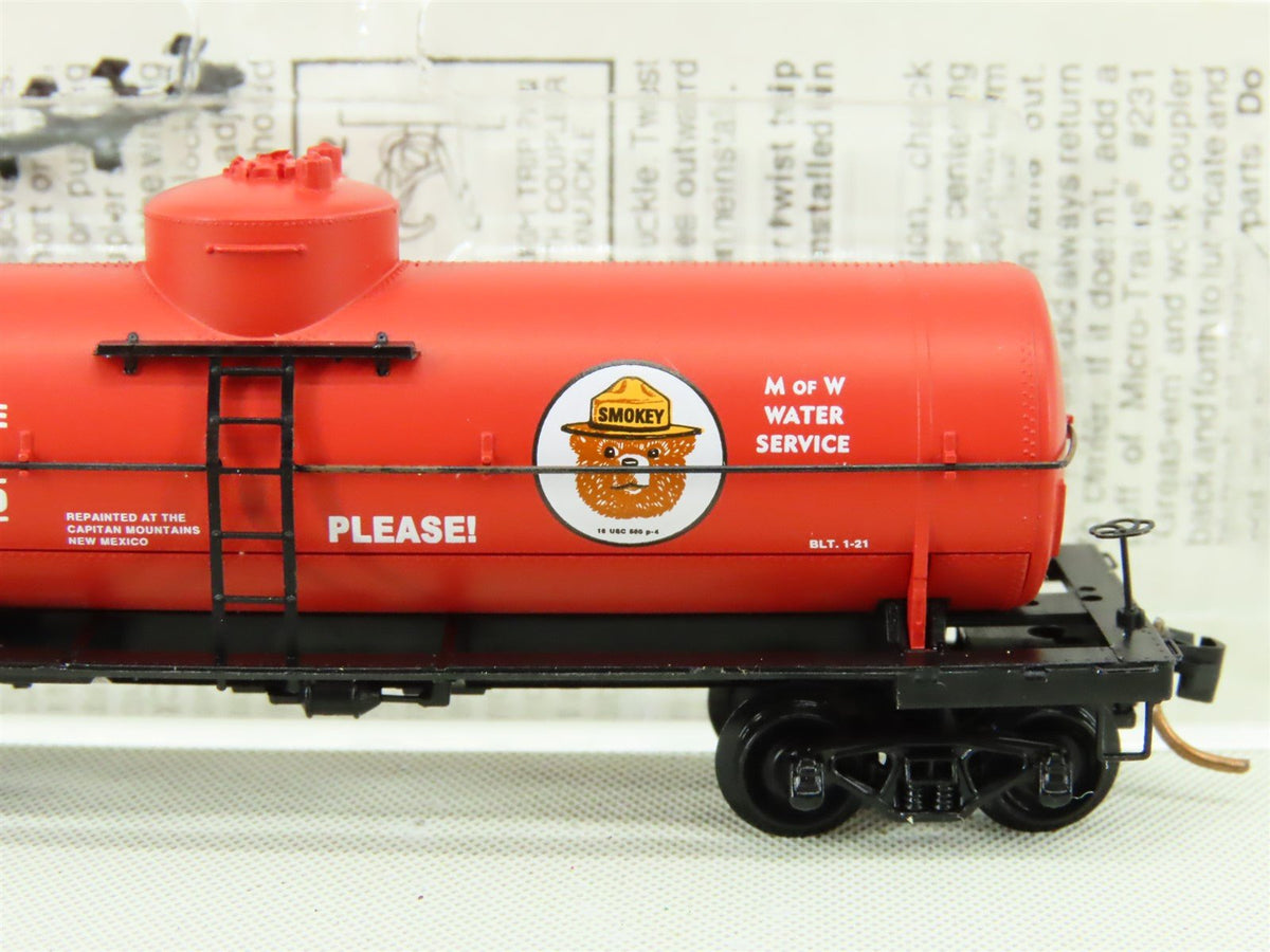 N Micro-Trains MTL 65460 SBX Smokey Bear MofW 39&#39; Single Dome Tank Car #42000