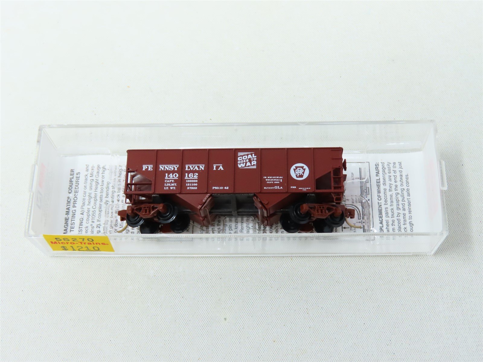 N Scale Micro-Trains MTL #56270 PRR "Coal Goes To War" 2-Bay Open Hopper #140162