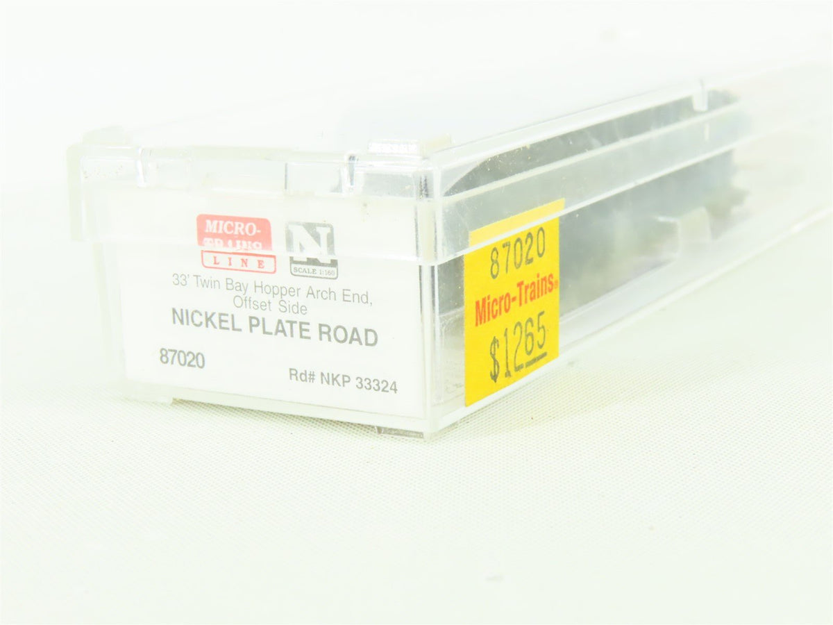 N Micro-Trains MTL 87020 NKP Nickel Plate Road 33&#39; 2-Bay Arch End Hopper #33324