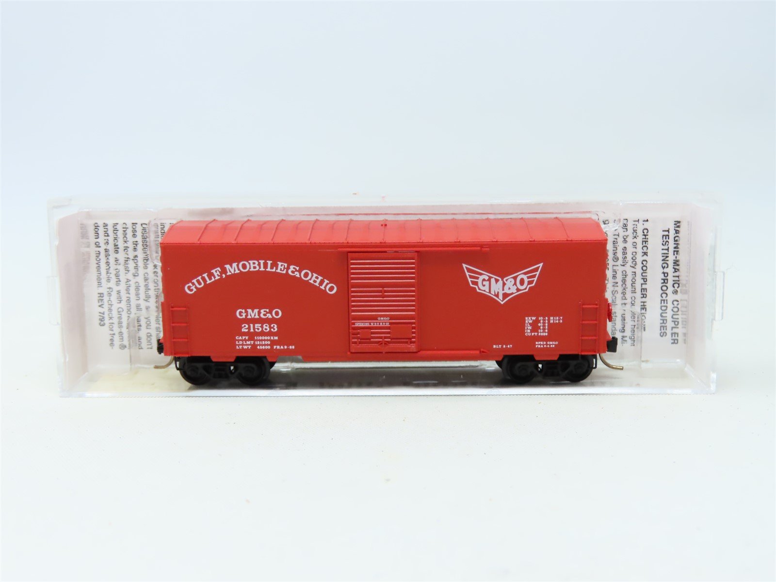 N Micro-Trains MTL #24240 GM&O Gulf Mobile & Ohio 40' Single Door Box Car #21583