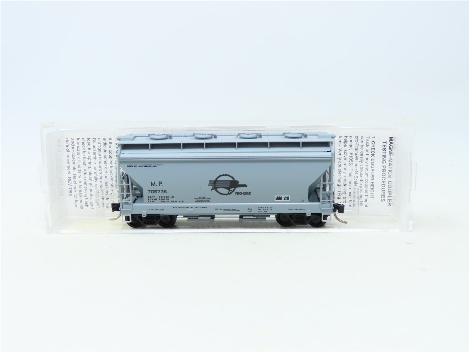 N Scale Micro-Trains MTL #92030 MP Mo-Pac 2-Bay Centerflow Hopper #705735