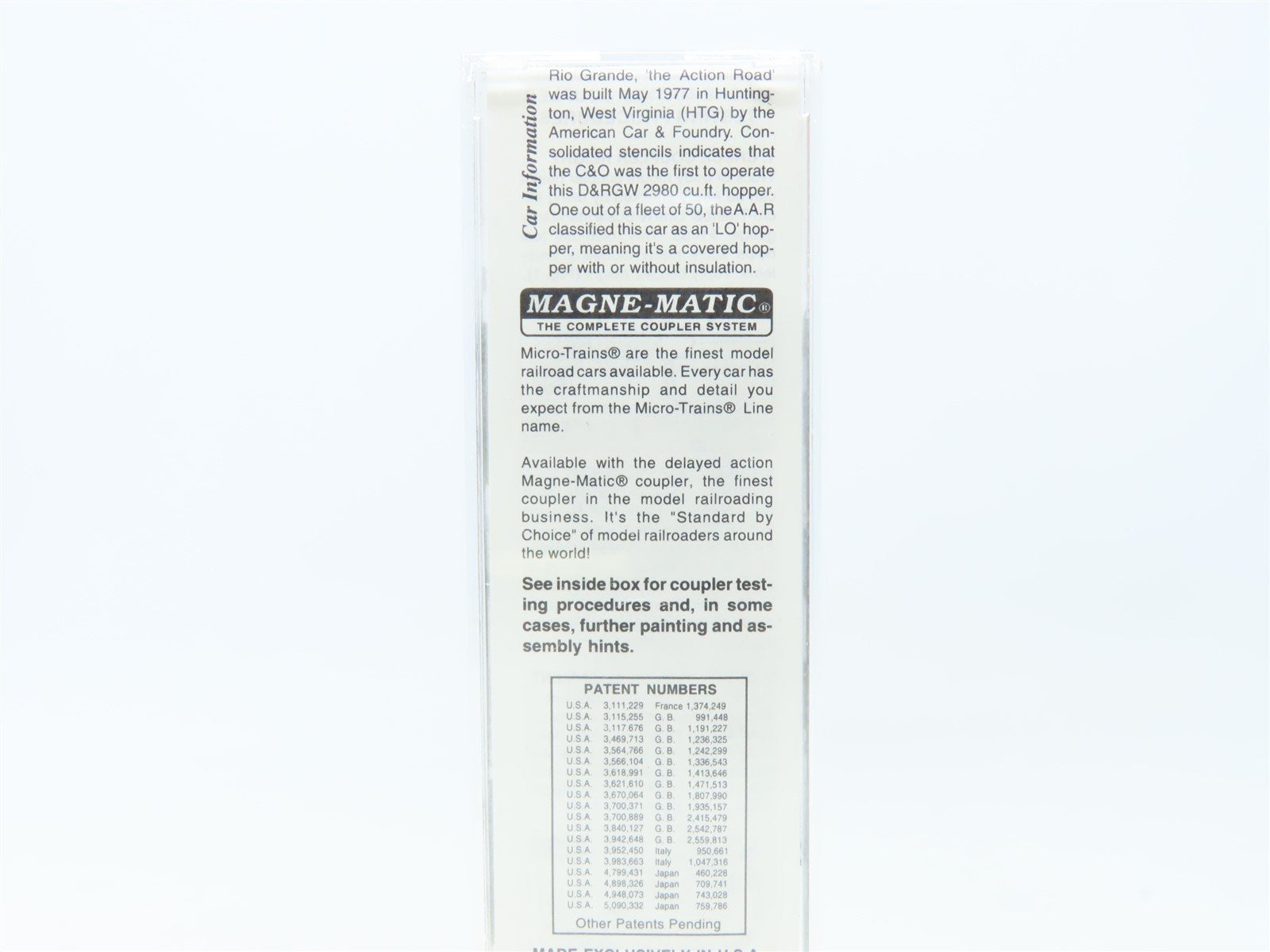 N Micro-Trains MTL #92020 D&RGW The Action Road 2-Bay Centerflow Hopper #10099