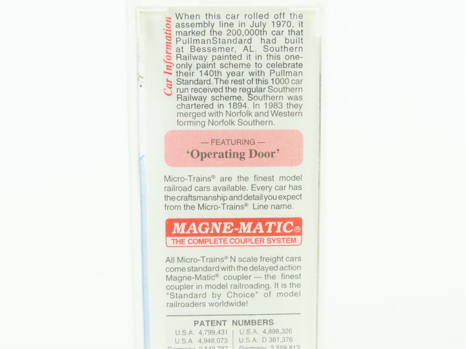 N Scale Micro-Trains MTL 25610 SOU Southern Railway 50' Rib Side Box Car #550555