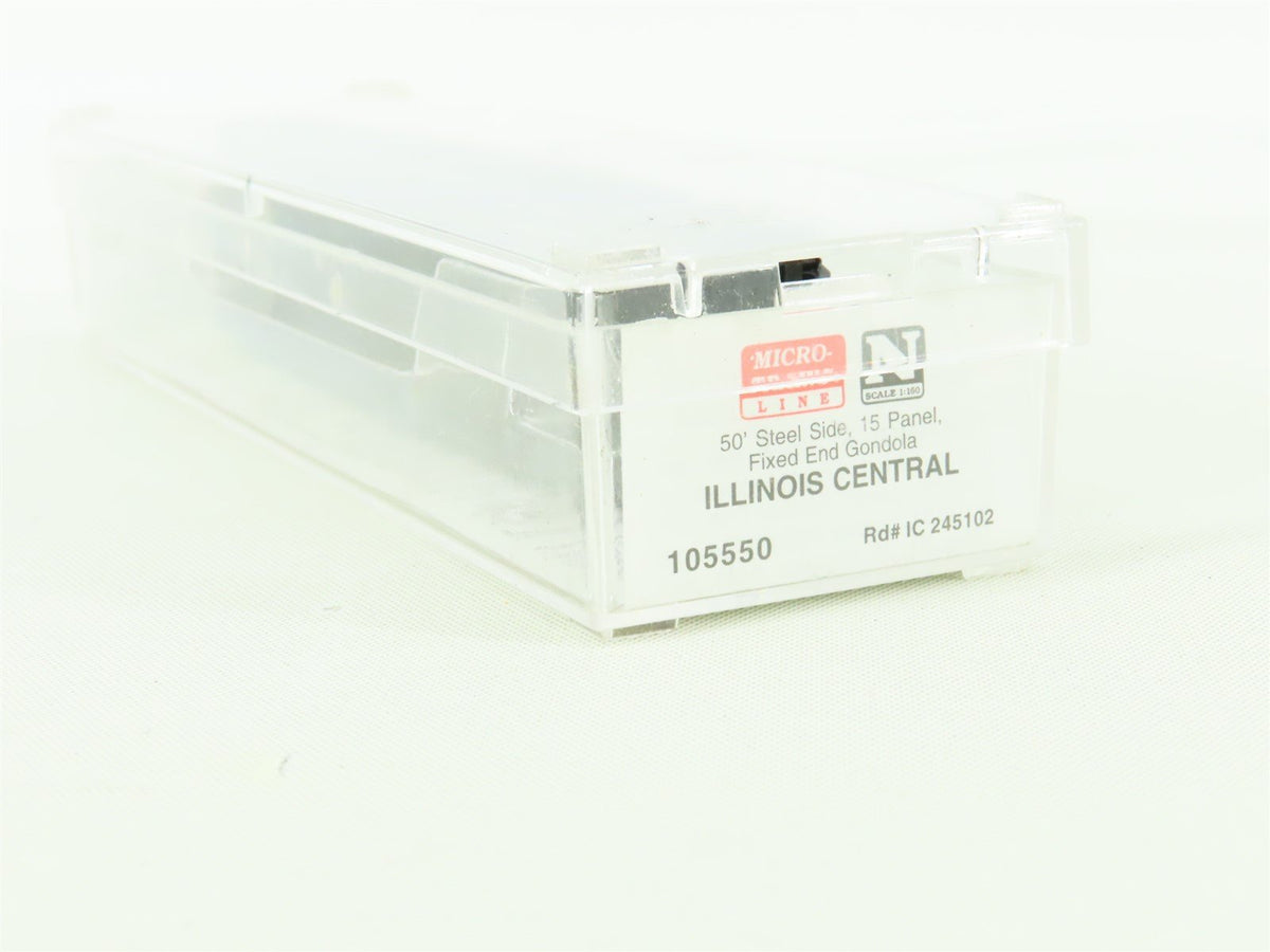 N Micro-Trains MTL 105550 IC Illinois Central 50&#39; Fixed End Gondola #245102