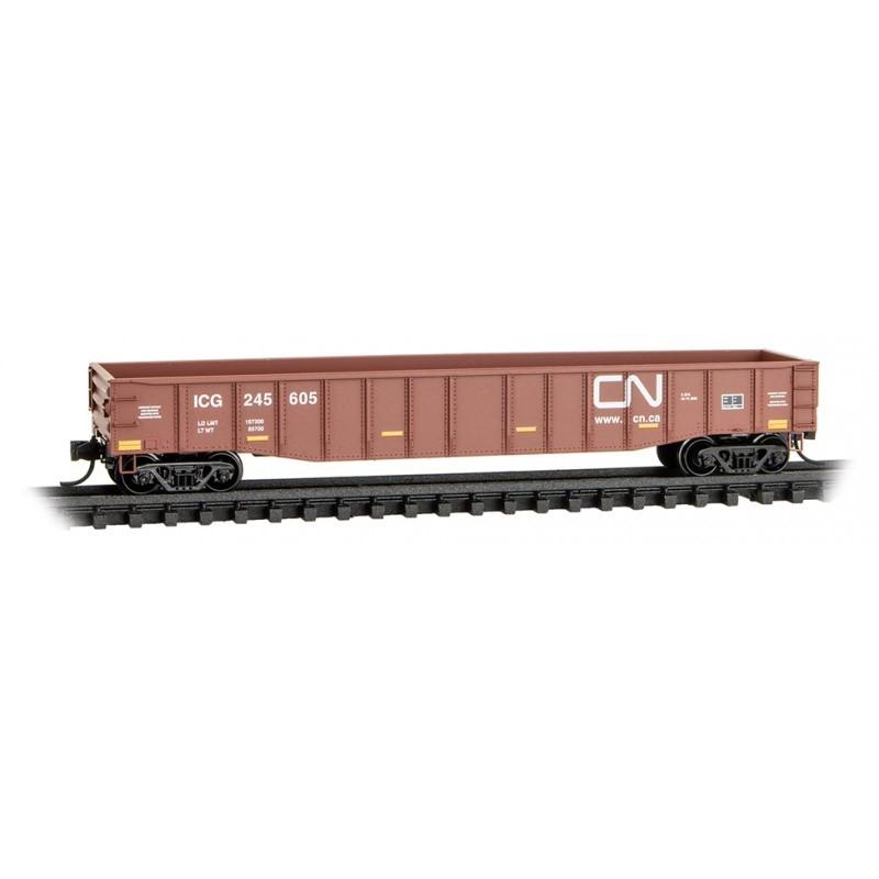 N Scale Micro-Trains MTL 10500631 ex-ICG CN Canadian National 50&#39; Gondola 245605