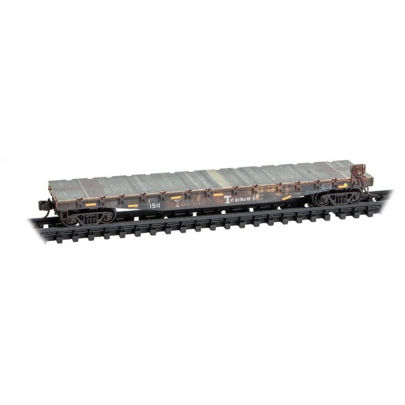 N Micro-Trains MTL 04544660 ITC NW NS 50&#39; Flat Car #1511 Weathered FT Series #3