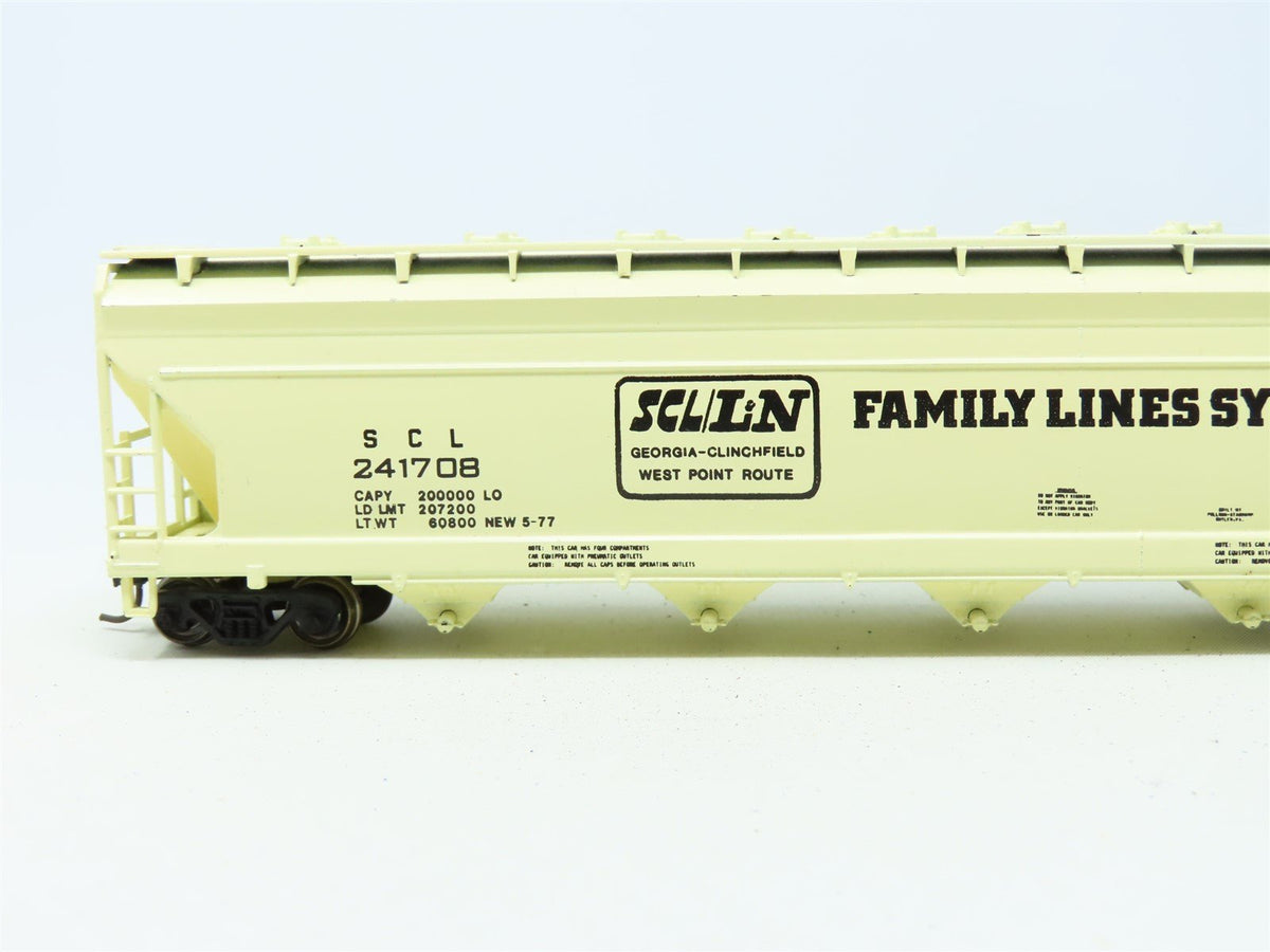 HO Athearn SCL L&amp;N Family Lines 55&#39; Center Flow 4-Bay Hopper #241708 Upgraded