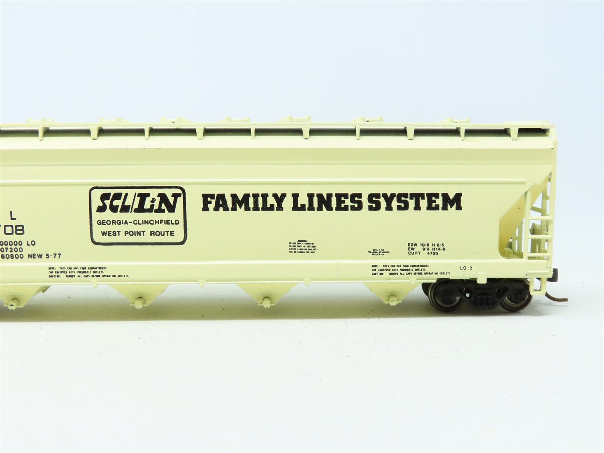 HO Athearn SCL L&amp;N Family Lines 55&#39; Center Flow 4-Bay Hopper #241708 Upgraded