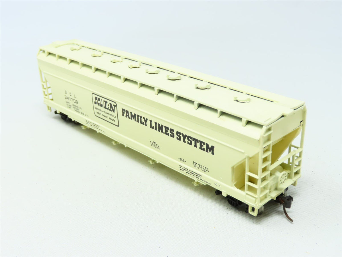 HO Athearn SCL L&amp;N Family Lines 55&#39; Center Flow 4-Bay Hopper #241708 Upgraded