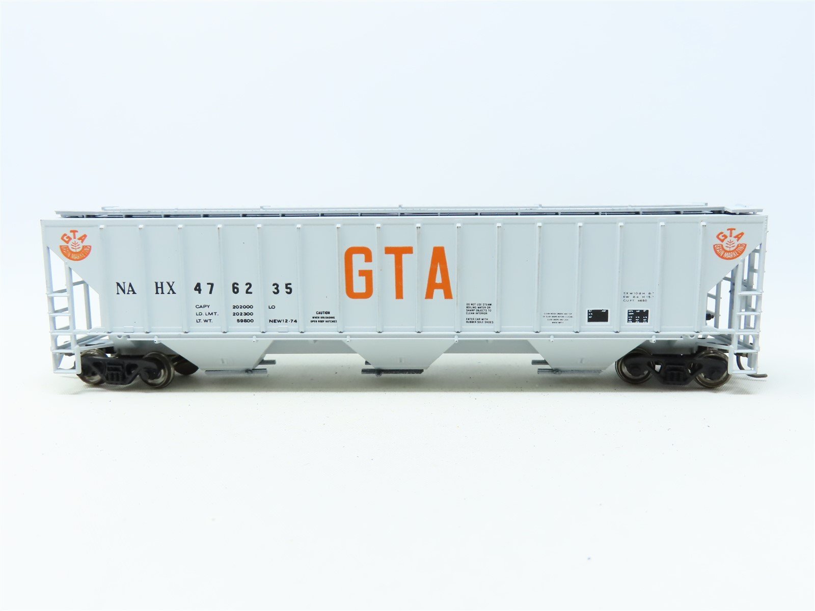 HO Scale Athearn NAHX GTA Grain 54' 3-Bay Hopper Car #476235 Upgraded
