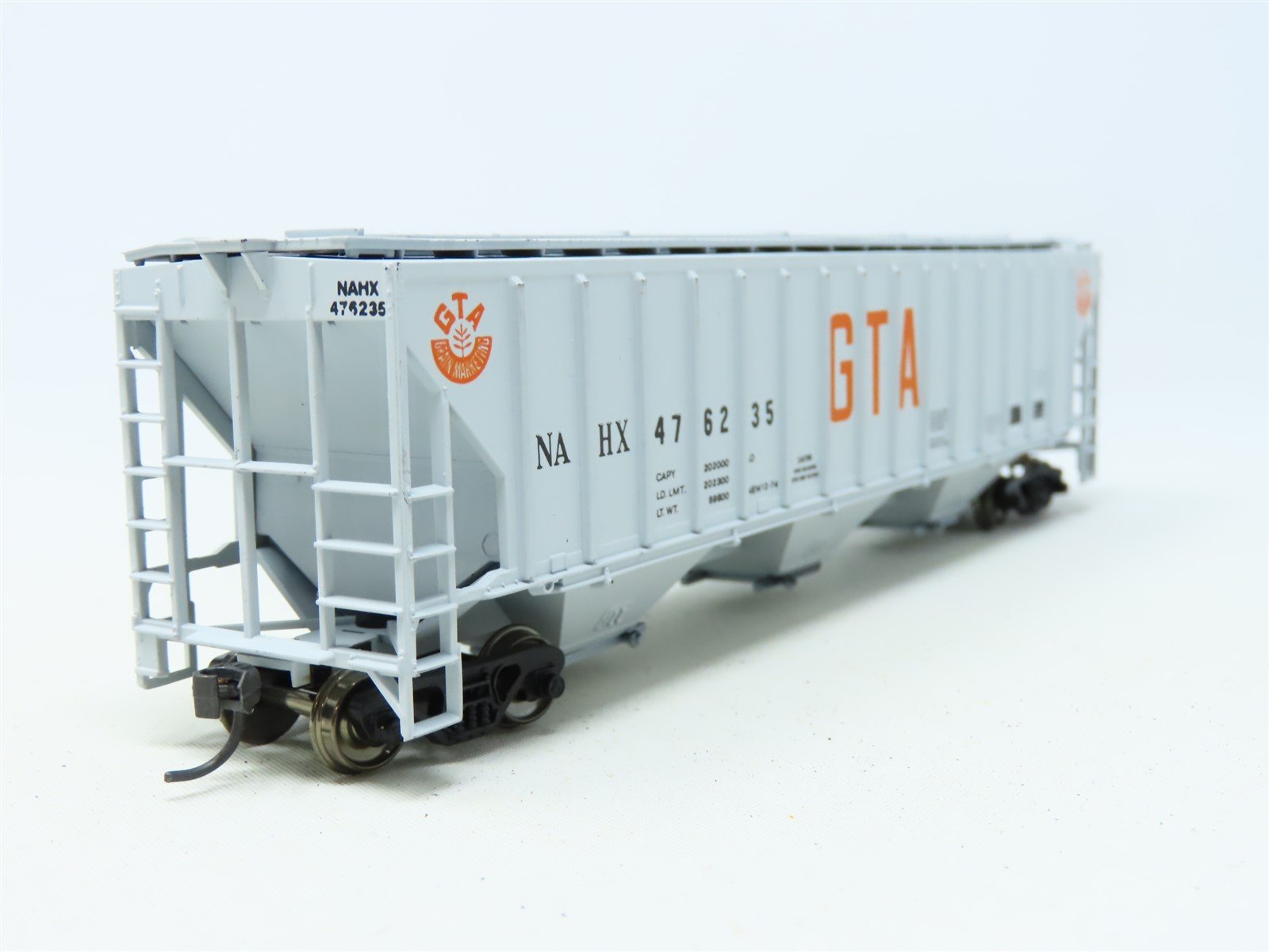 HO Scale Athearn NAHX GTA Grain 54' 3-Bay Hopper Car #476235 Upgraded