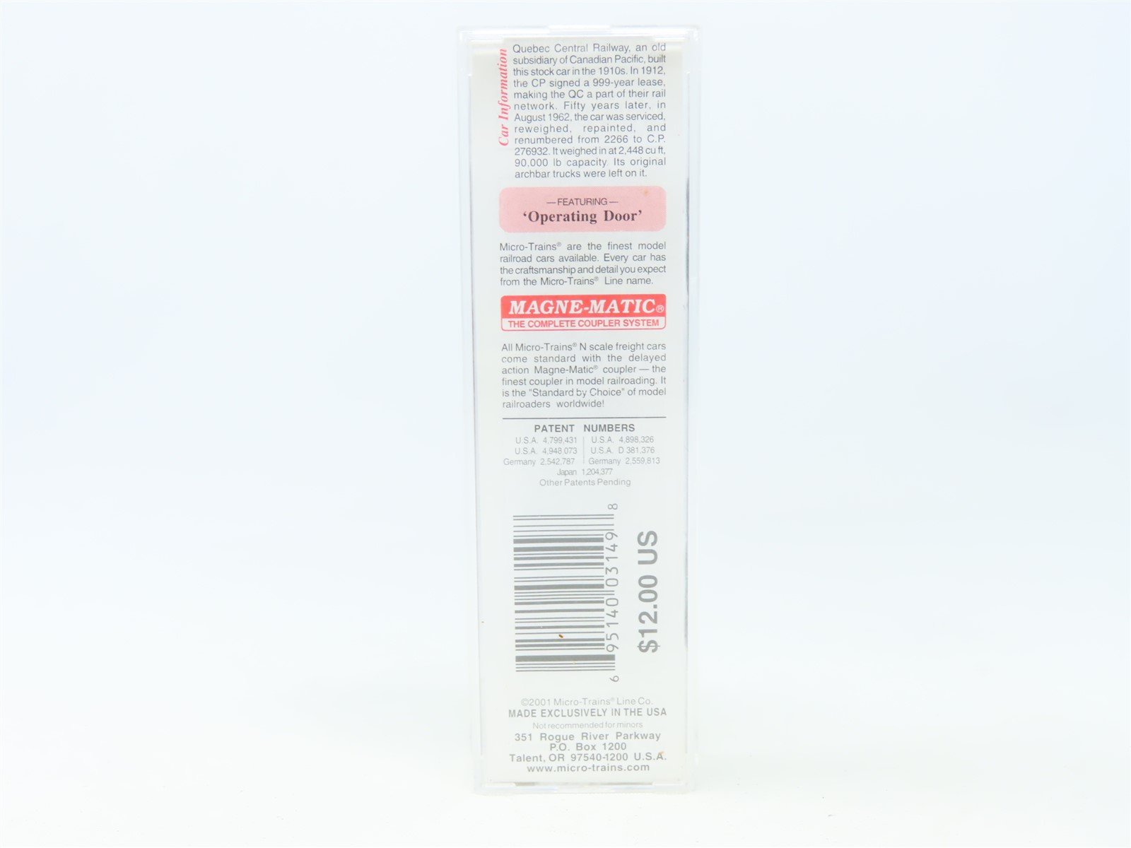 N Scale Micro-Trains MTL 35050 CP Canadian Pacific Stock Car #276932